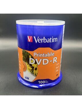 Verbatim Printable DVD-R 100 Pack Model 95153 4.7 16x 120 minutes